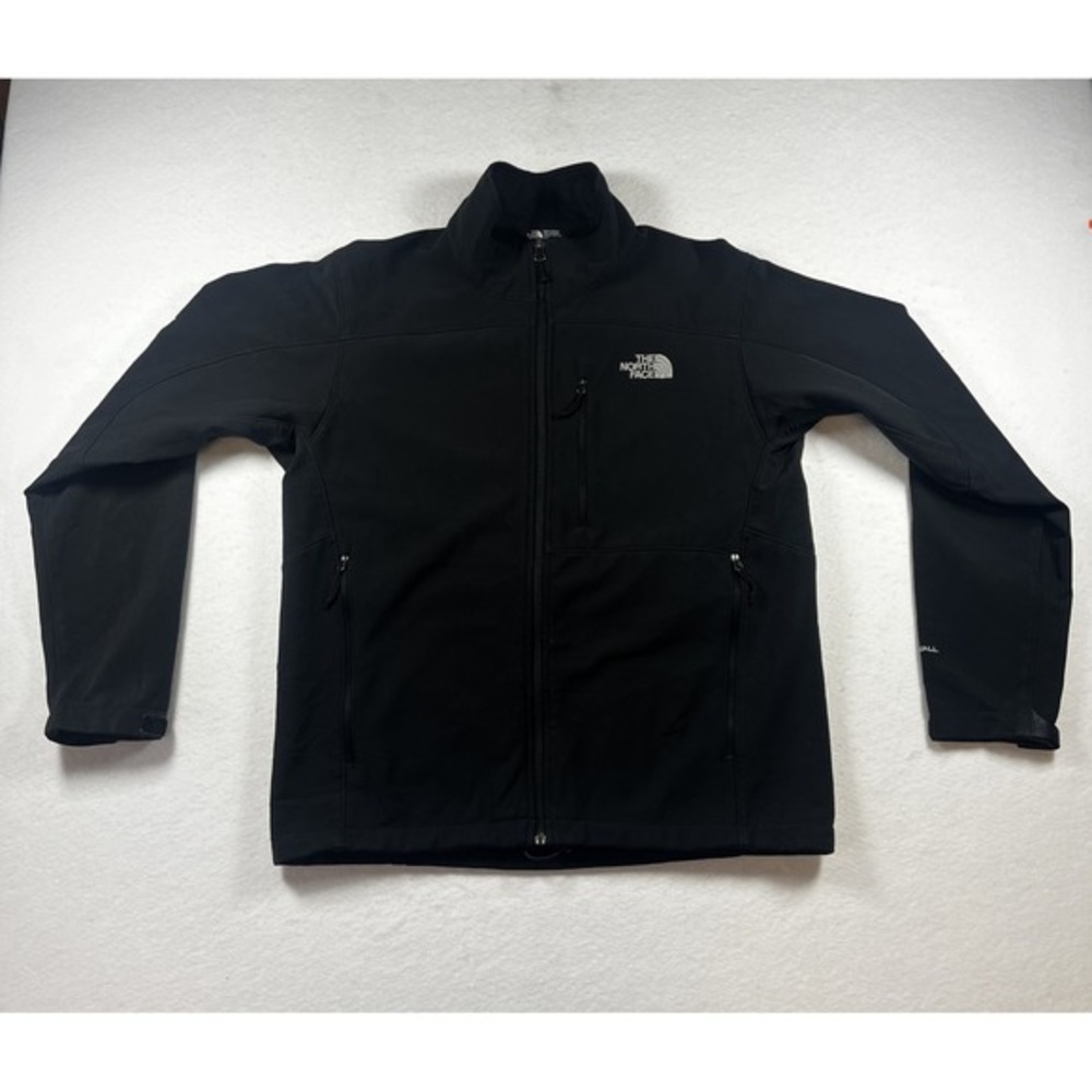 The North Face Mens WindWall Softshell Jacket Black Full Zip Fleece Lined Medium